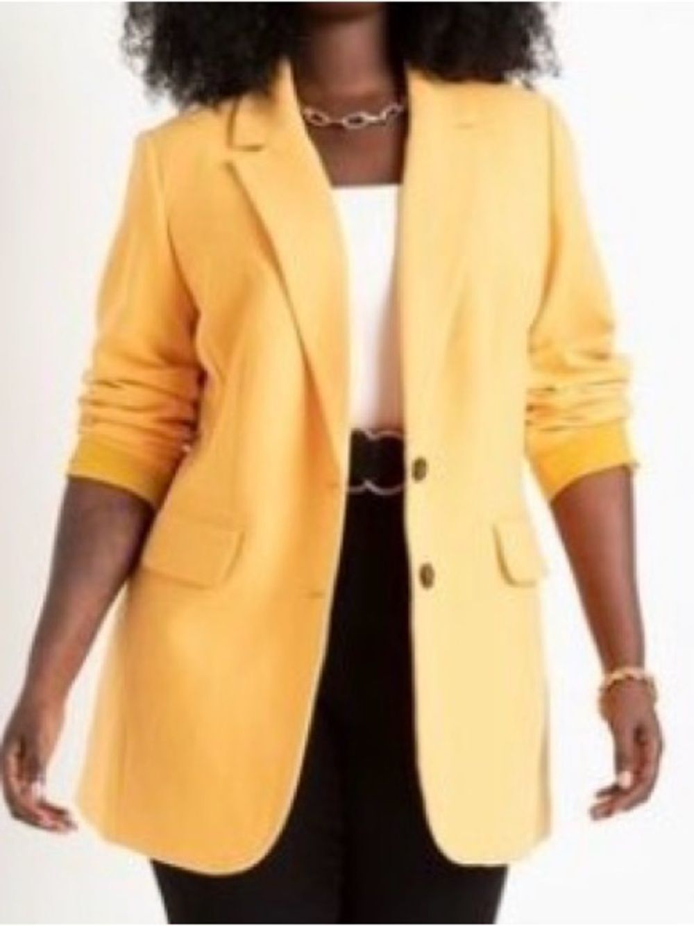 Eloquii Mustard 2 Button Blazer Plus Size 26